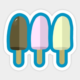 Icecream Popsicle Vanilla Chocolate Strawberry Summer Sticker